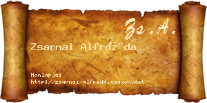 Zsarnai Alfréda névjegykártya